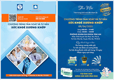Chương trình Tầm Soát và Tư Vấn sức khoẻ xương khớp miễn phí cho người dân.